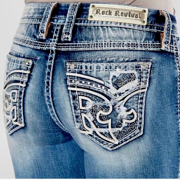 NWT ROCK REVIVAL EBBA EASY CROP JEANS - Picture 4 of 15